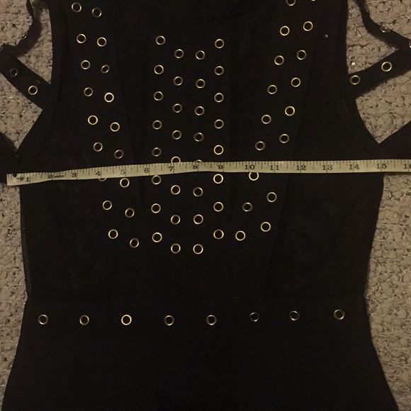 Black Bandage Dress with Sheer Detail - Picture 6 of 6